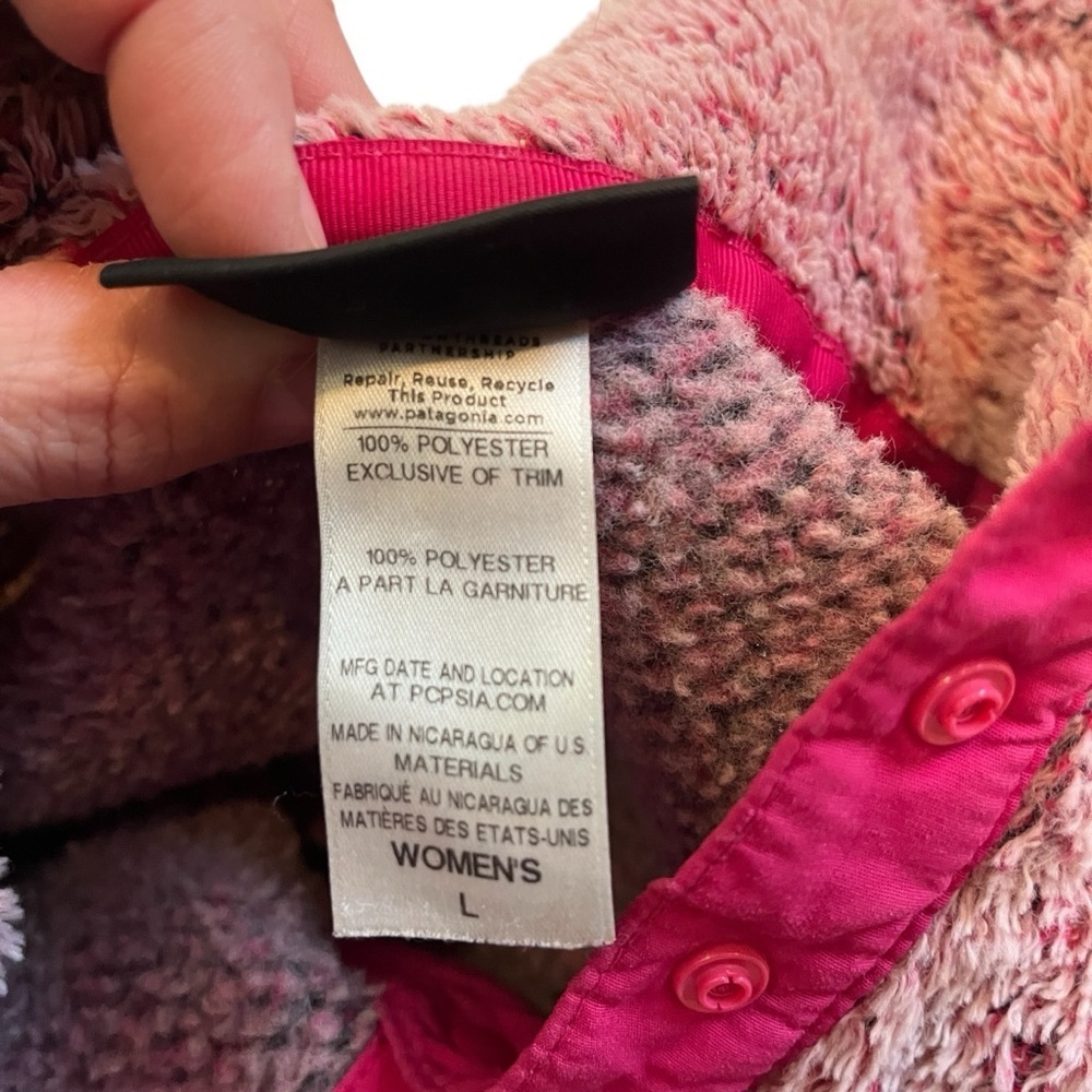 Patagonia Re-Tool Snap-T Fleece Pullover Cupcake Pink Womens L Lightweight Layer - Picture 6 of 9